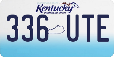 KY license plate 336UTE