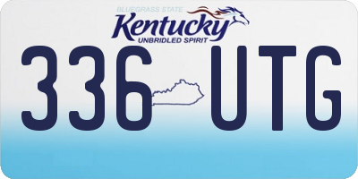KY license plate 336UTG