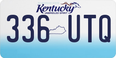KY license plate 336UTQ