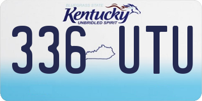 KY license plate 336UTU