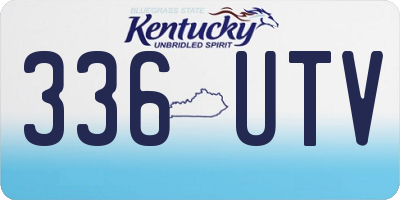 KY license plate 336UTV