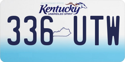 KY license plate 336UTW