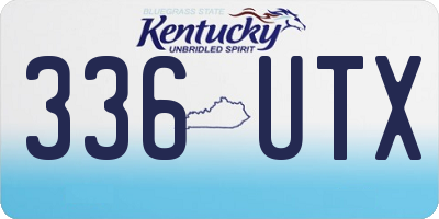 KY license plate 336UTX