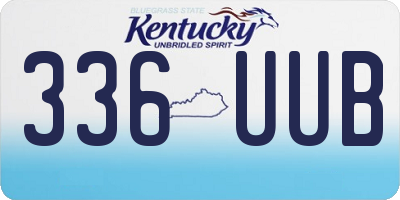 KY license plate 336UUB