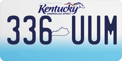 KY license plate 336UUM