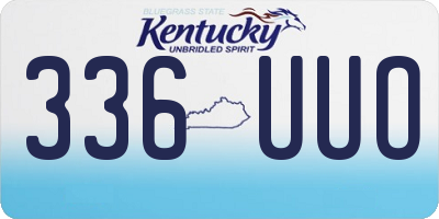KY license plate 336UUO
