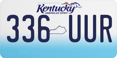 KY license plate 336UUR