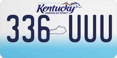 KY license plate 336UUU