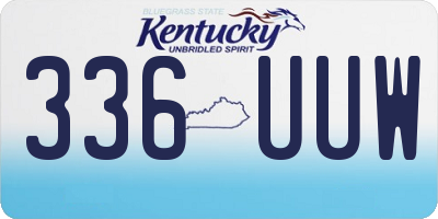 KY license plate 336UUW