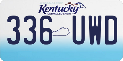 KY license plate 336UWD