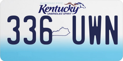 KY license plate 336UWN