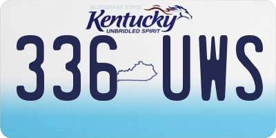 KY license plate 336UWS