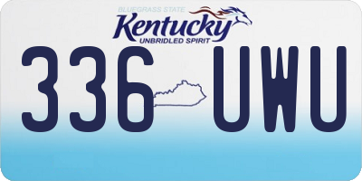 KY license plate 336UWU