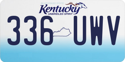 KY license plate 336UWV