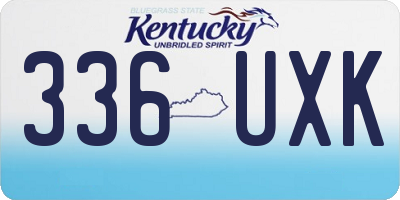 KY license plate 336UXK