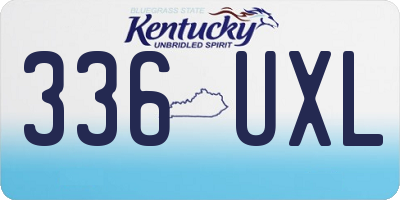 KY license plate 336UXL
