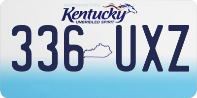 KY license plate 336UXZ