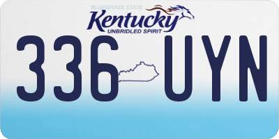 KY license plate 336UYN