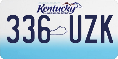 KY license plate 336UZK