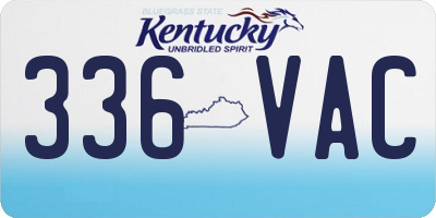KY license plate 336VAC