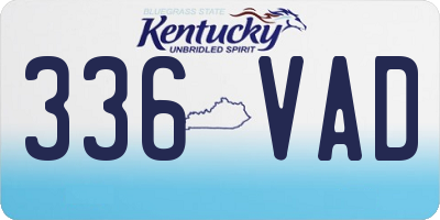 KY license plate 336VAD