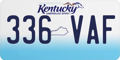KY license plate 336VAF