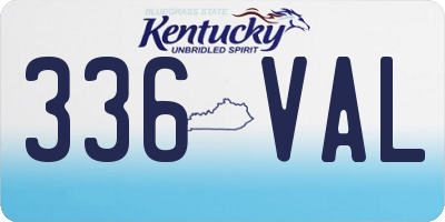 KY license plate 336VAL
