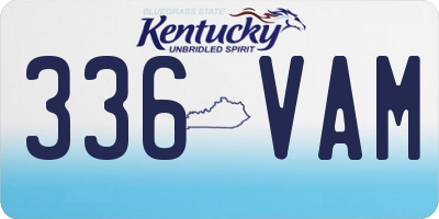 KY license plate 336VAM