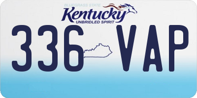 KY license plate 336VAP