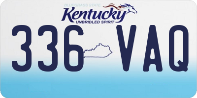 KY license plate 336VAQ