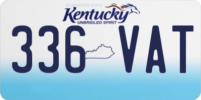 KY license plate 336VAT