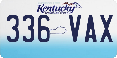 KY license plate 336VAX