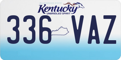 KY license plate 336VAZ