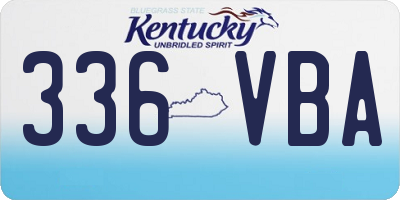 KY license plate 336VBA