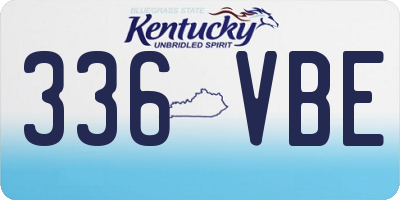 KY license plate 336VBE