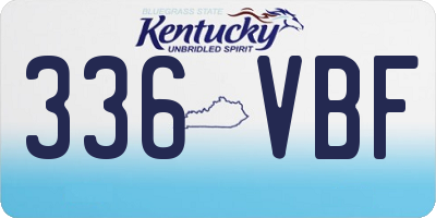 KY license plate 336VBF