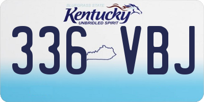 KY license plate 336VBJ