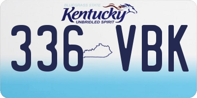 KY license plate 336VBK