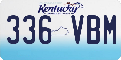 KY license plate 336VBM