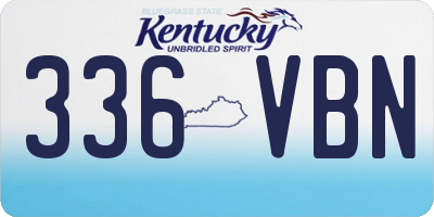 KY license plate 336VBN