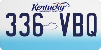 KY license plate 336VBQ
