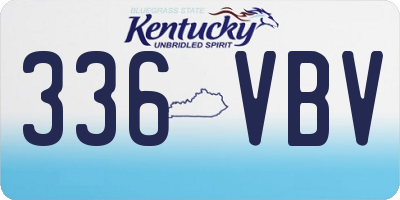 KY license plate 336VBV