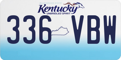 KY license plate 336VBW