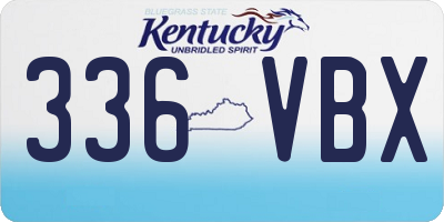 KY license plate 336VBX