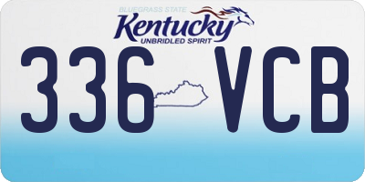 KY license plate 336VCB