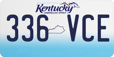 KY license plate 336VCE