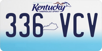 KY license plate 336VCV
