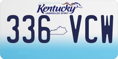KY license plate 336VCW