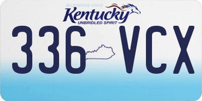 KY license plate 336VCX