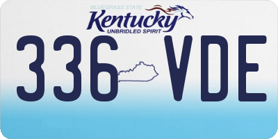 KY license plate 336VDE